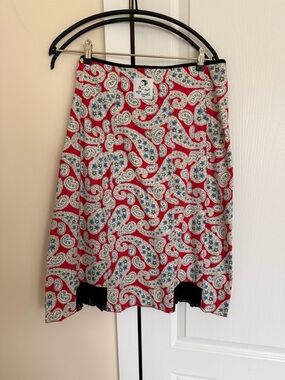 Red Paisley cotton skirt